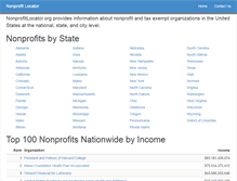 Tablet Screenshot of nonprofitlocator.org